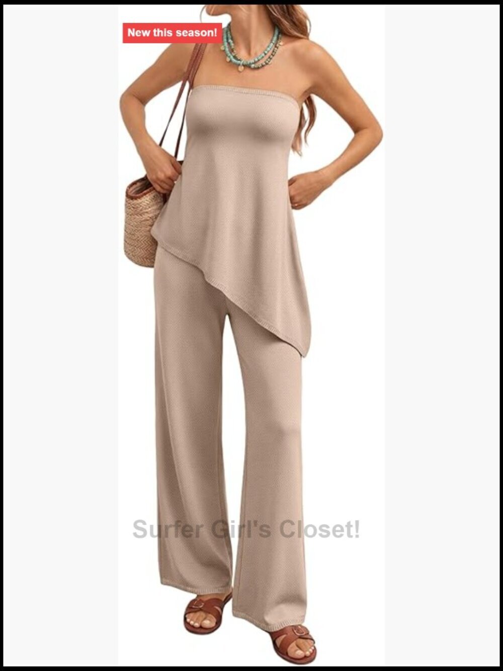 Asymmetrical Two Piece Knit Lounge Set Sleeveless Travel Vacation Outfit